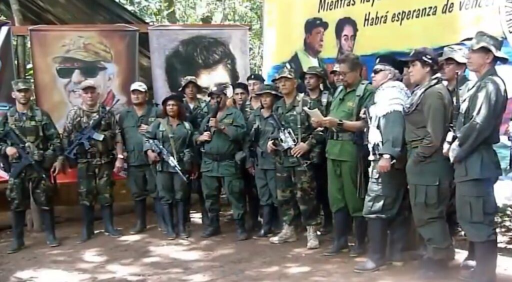 Segunda Marquetalia announce their formation in 2019, from the jungles of Guainia, Colombia. Video Capture. 