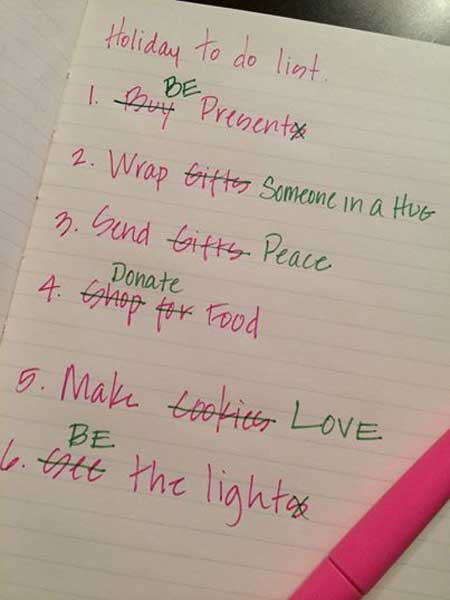 Pro Christmas opinion, CHristmas list