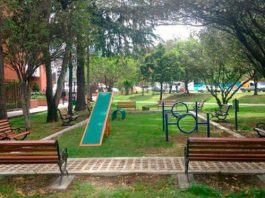 Dog park in Parque Chico Bogota