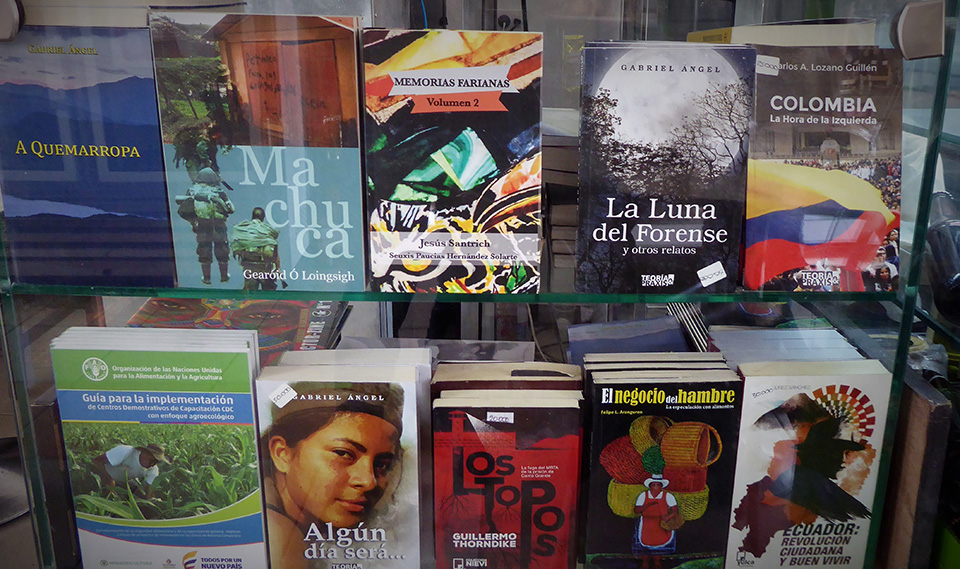 A range of books sold by Café Pushkin