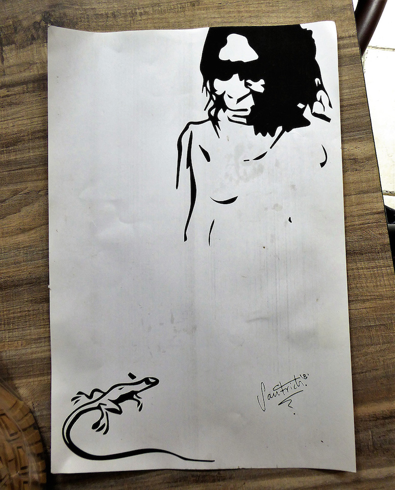 Art from renegade FARC leader Jesús Santrich before he lost his sight.