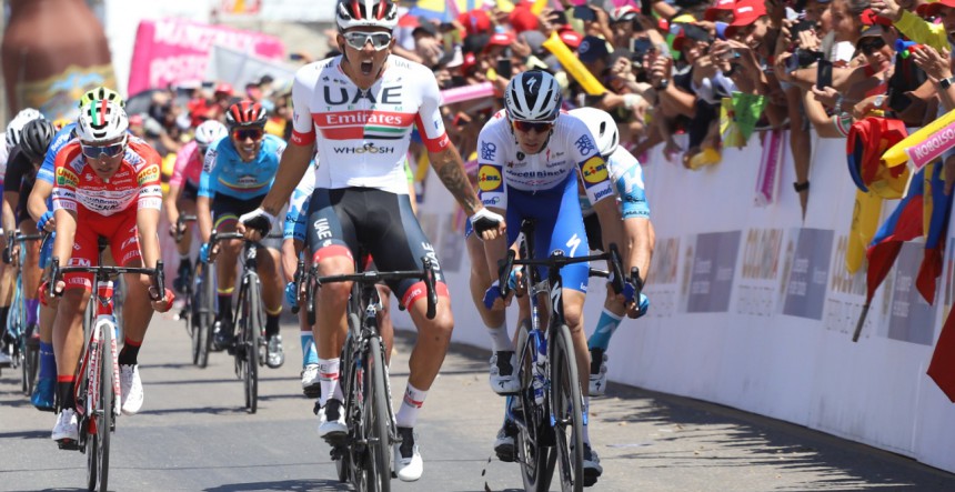 Local boy Sebastián Molano wins Tour Colombia 2.1 stage two. 