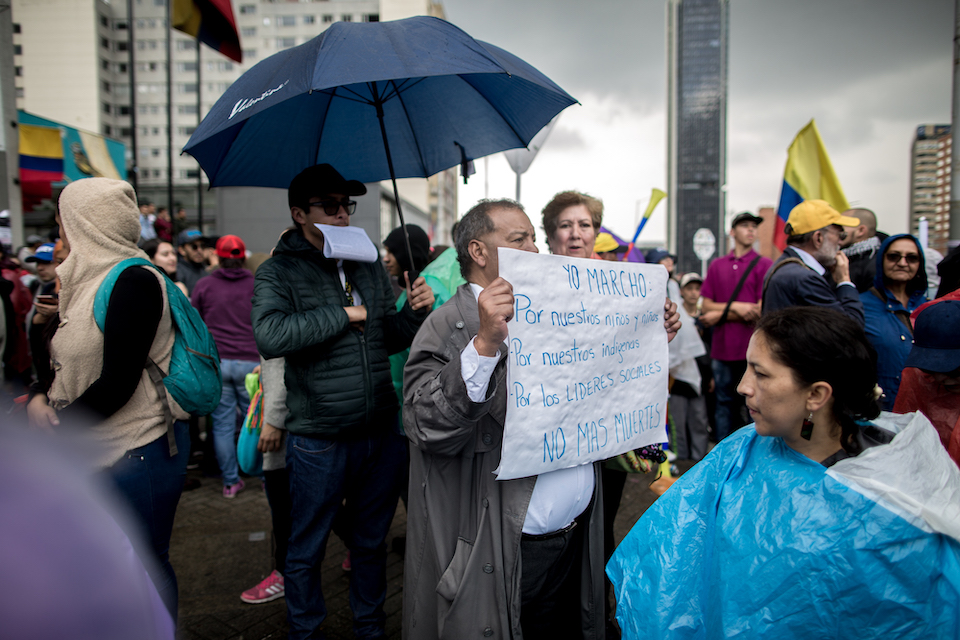 The (lack of) implementation of the peace agreement was a much seen theme during the protests.