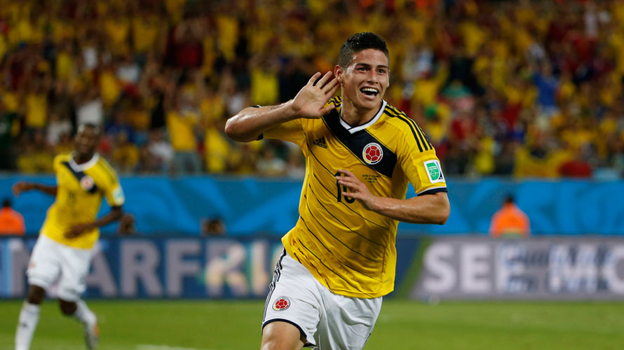 James Rodríguez in his best days, at the World Cup 2014 in Brazil. 