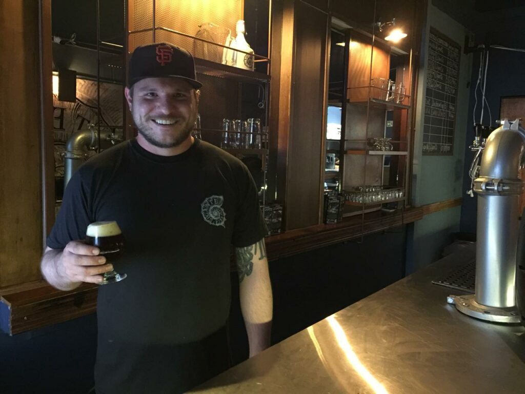 Cervecería Gigante founder Will Catlett in the bar.