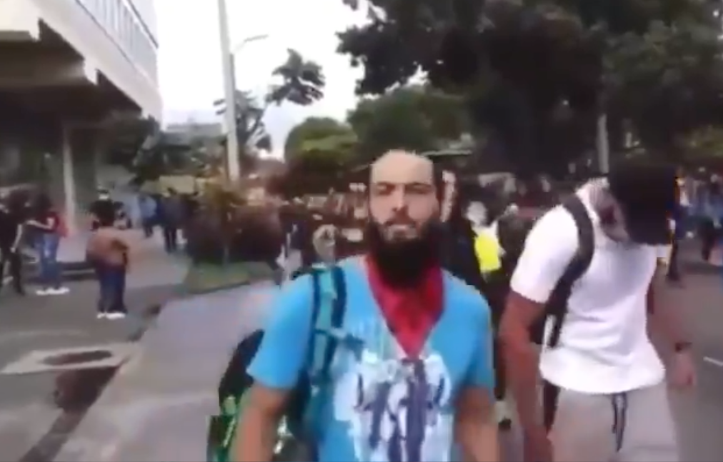 Lucas Villa marching on the day he was shot.