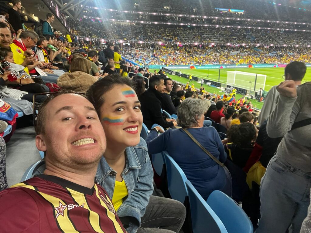 Colombian fans against Germany in FIFA Women's World CUP 2023