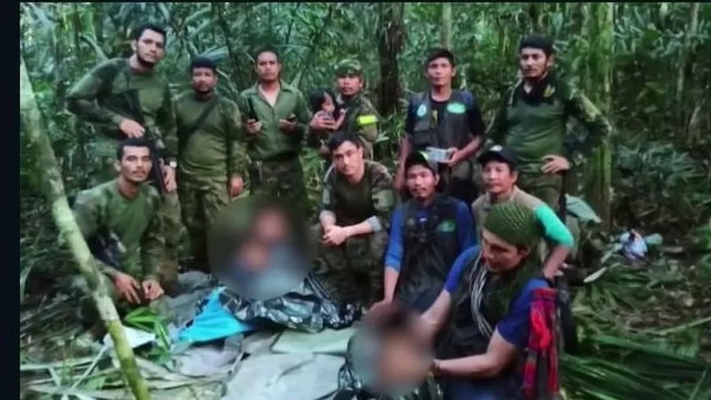 Kids found in jjungle. Courtesy of the Colombian Armed Forces
