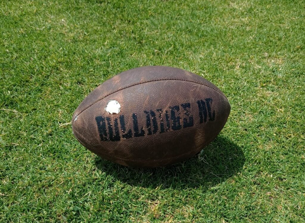 An American football in Bogotá for article about gridiron in Colombia
