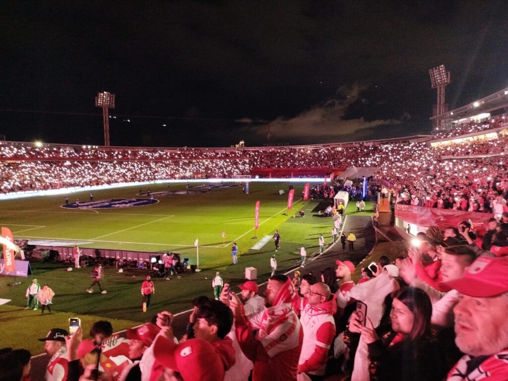 Santa Fe fans before the Colombian league apertura 2025 first leg in El Campín, Bogotá.
By Charles Parkinson