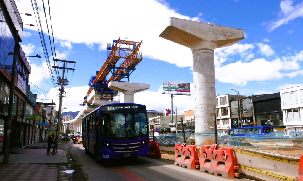 Anelevated metro and expanded electric bus fleet are part of Bogotá's green plans. Photo: Steve Hide.