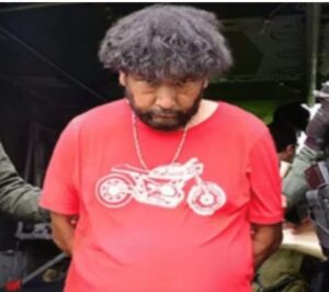 Alias El Montañero during his capture in 2019.